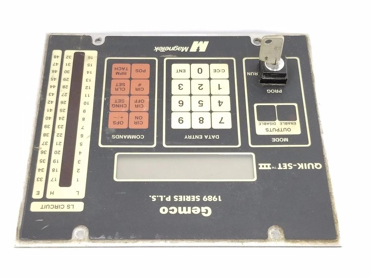 Used MAGNETEK GEMCO 1989 SERIES P.L.S. QUIK-SET III CONTROL PANEL