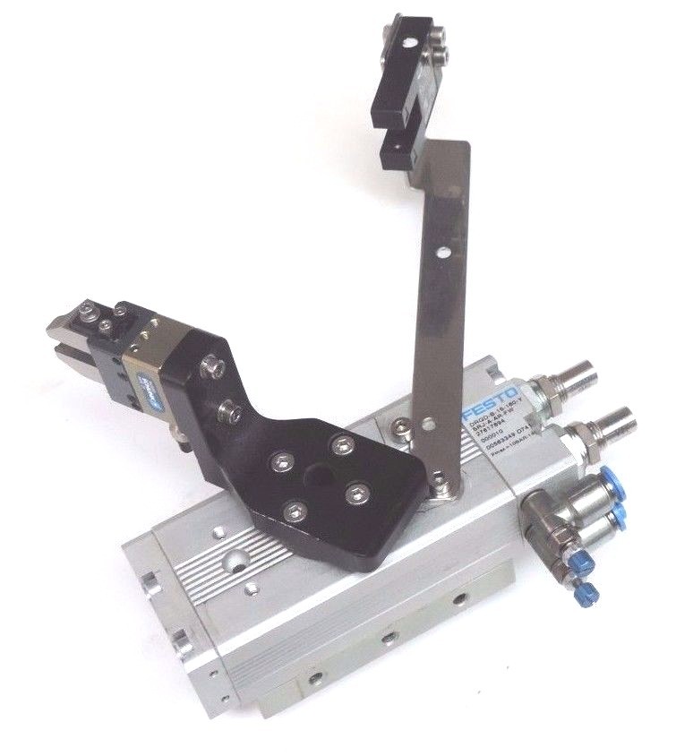 Used FESTO DRQD-B-16-180-Y-SRJ-A-AR-FW SEMI ROTARY DRIVE W/ SCHUNK 340010 GRIPPER