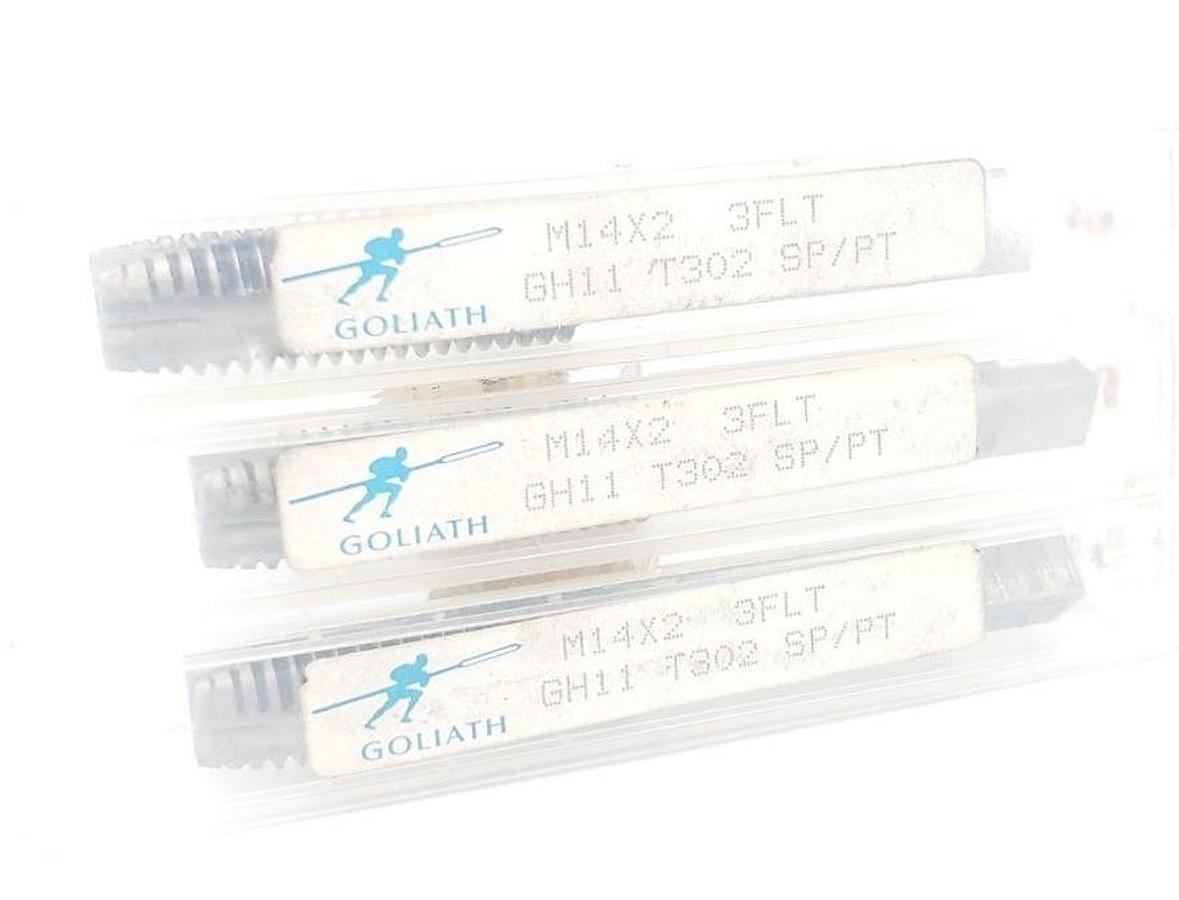Used LOT OF 3 NEW GOLIATH M14X2 3FLT GH11 T302 SP/PT HAND TAPS M14X2.0 GH11 HSS T302