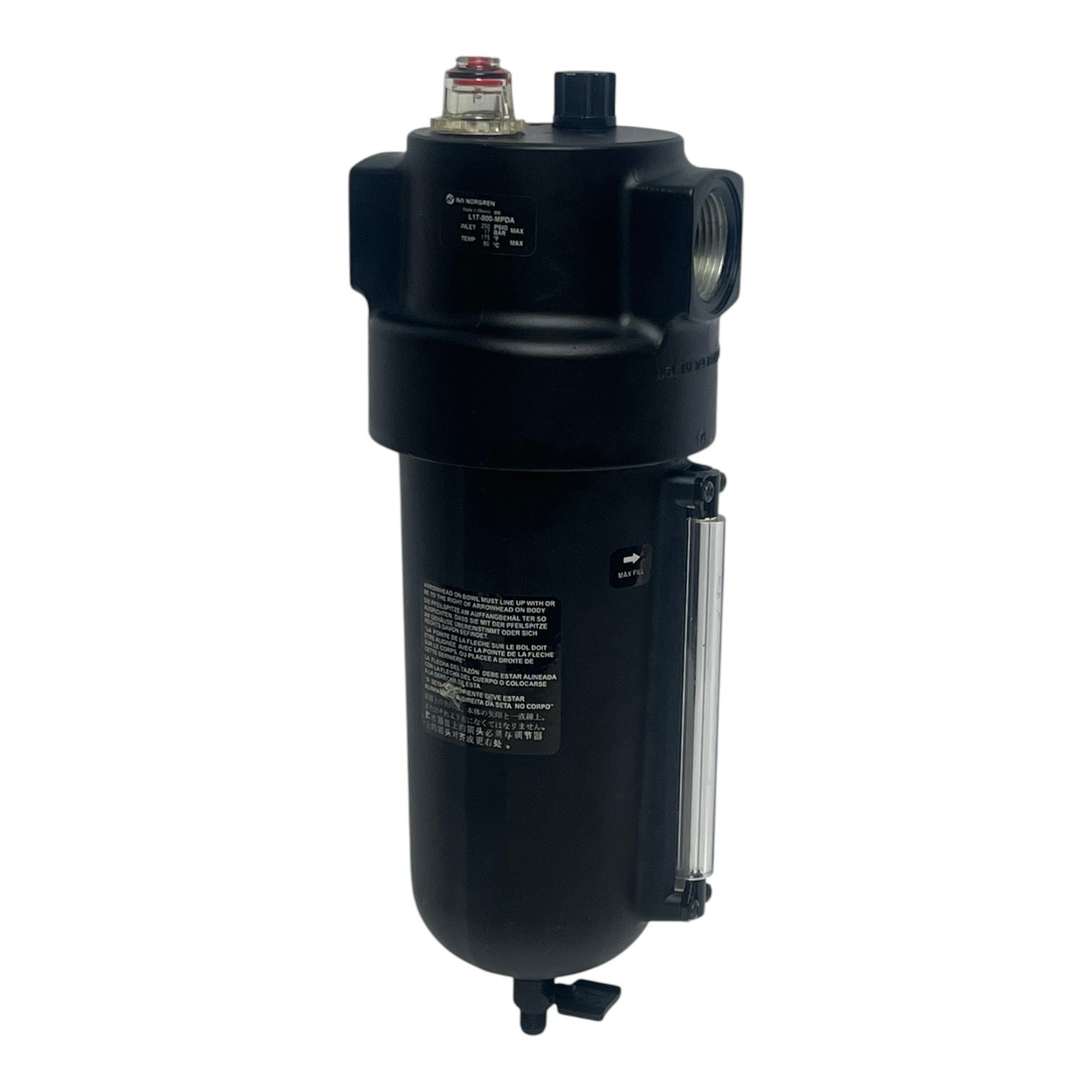 Used Norgren L17-800-MPDA 1-Inch Heavy Duty Metal Bowl Compressed Air Lubricator