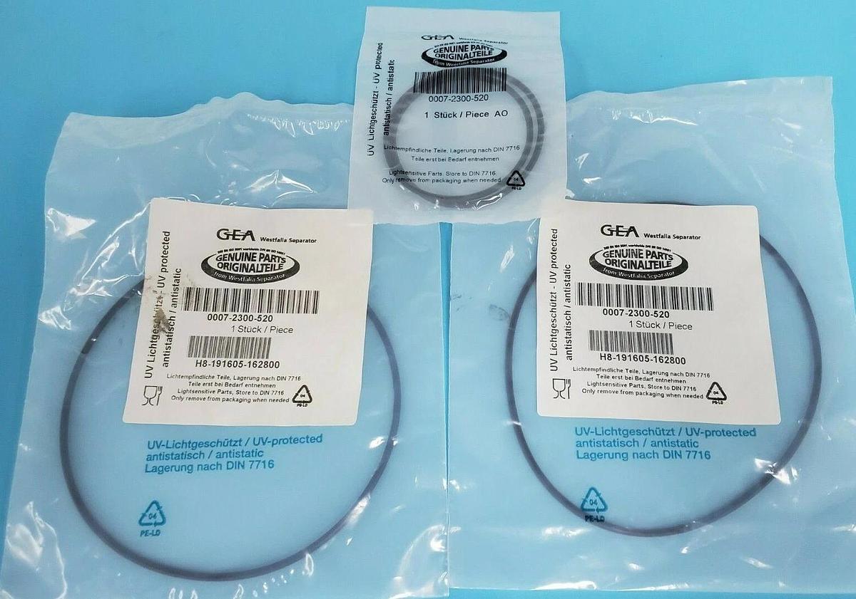 Used LOT OF 3 NEW GEA 0007-2300-520 O-RINGS H8-191605-162800
