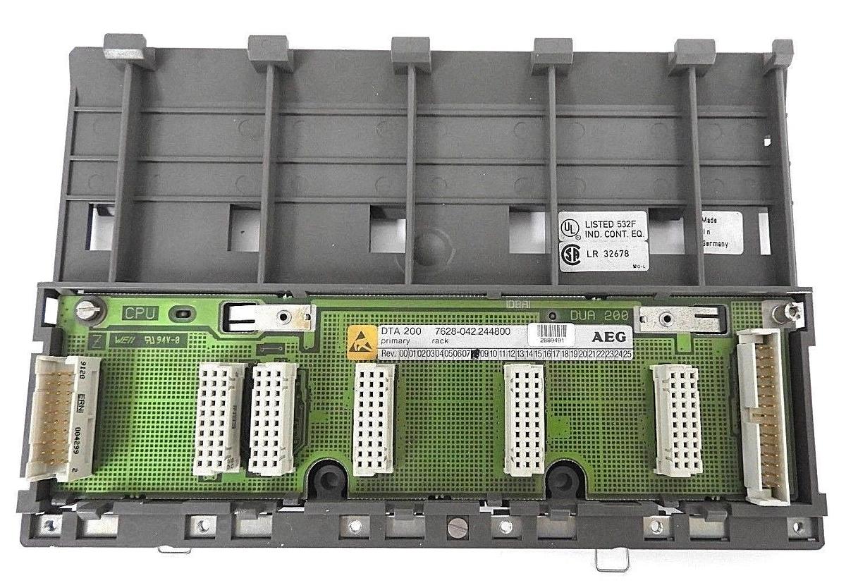 Used AEG MODICON DTA 200 7628-042.244800 SUBRACK SECONDARY 5SLOT REV. 08