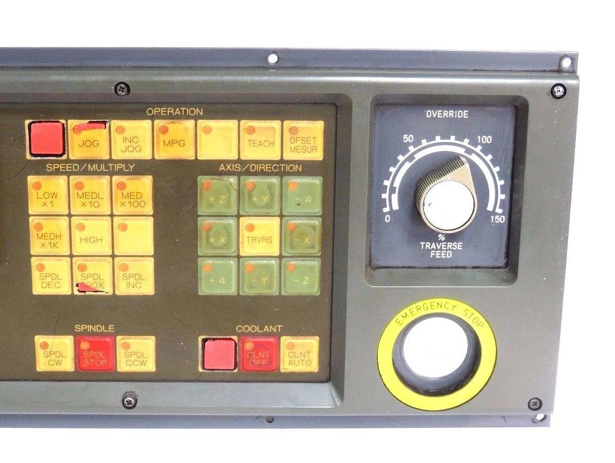 Used FANUC A02B-0092-C141 OPERATOR'S PANEL W/ A16B-1310-0380/04B BOARD, A02B0092C141