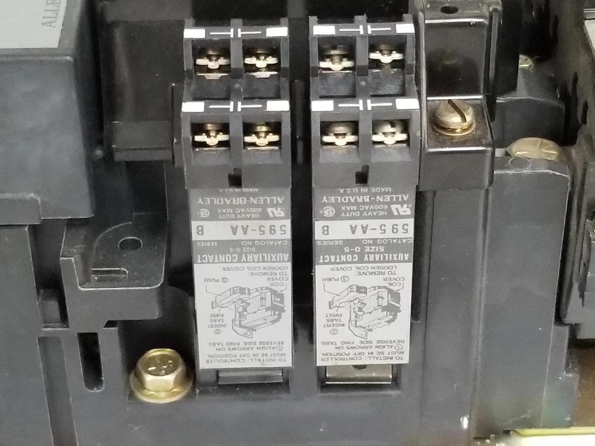Used ALLEN BRADLEY 509-DOD STARTER SER. A, COIL: CD236 115-120V 60HZ, 595-AA , 595-A