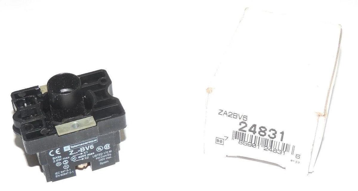 Used NIB TELEMECANIQUE ZA2-BV6 PILOT LIGHT MODULE 400V MAX ZA2BV6