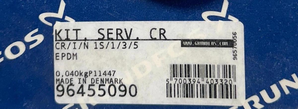Used GRUNDFOS 96455090 OEM SERVICE KIT O-RINGS CR/I/N 1S/1/3/5 EPDM FOR PUMP NSFS