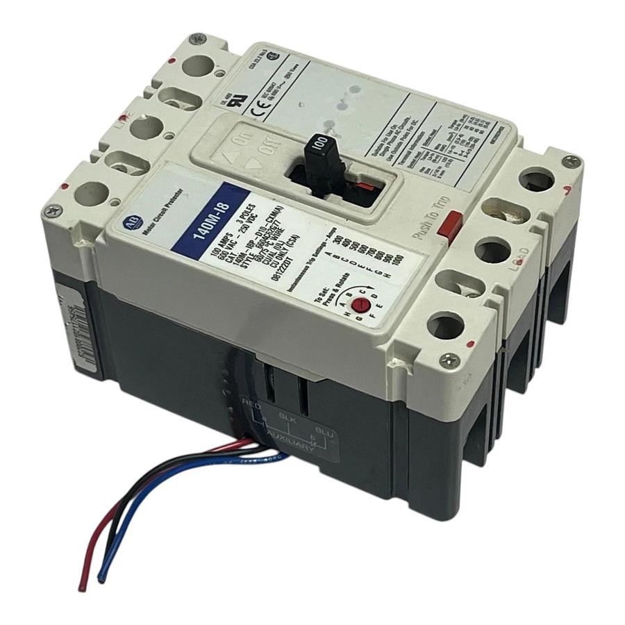 Used Allen-Bradley 140M-I8P-D10-CXM (A) 100A 3 Pole Motor Circuit Protector Breaker