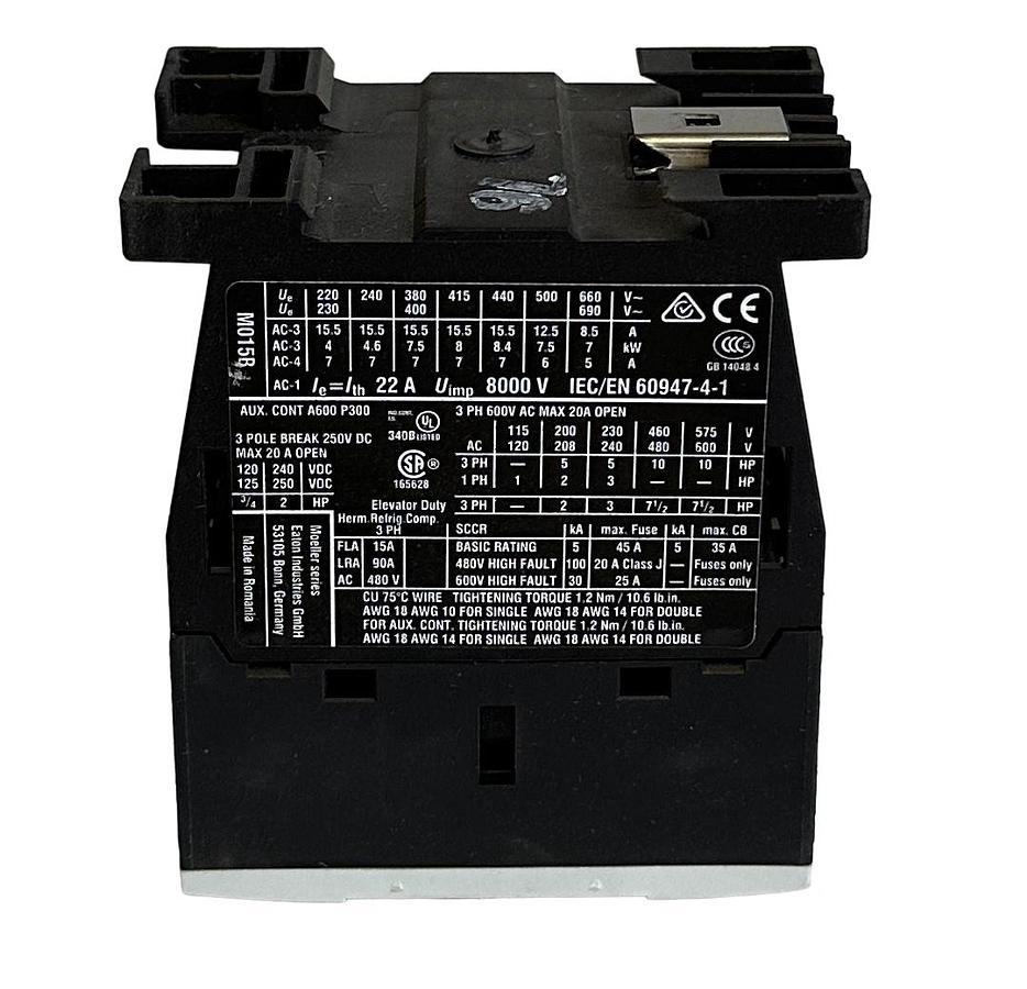 Used NEW EATON DILM15-10 / DILM1510 MOELLER CONTACTOR 110/120V 50/60Hz XTCE015B10A