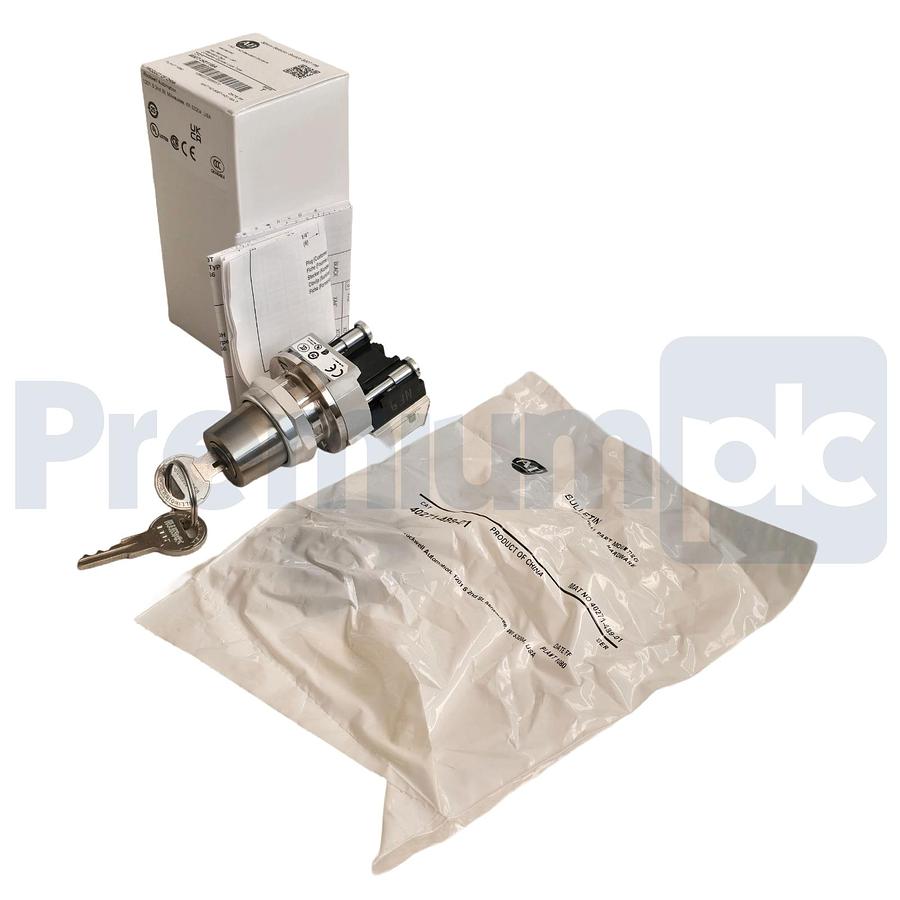Used Allen Bradley 800T-H3115A /T 30mm Selector Switch 2-Pos Cylinder Lock 1-NO/1-NC