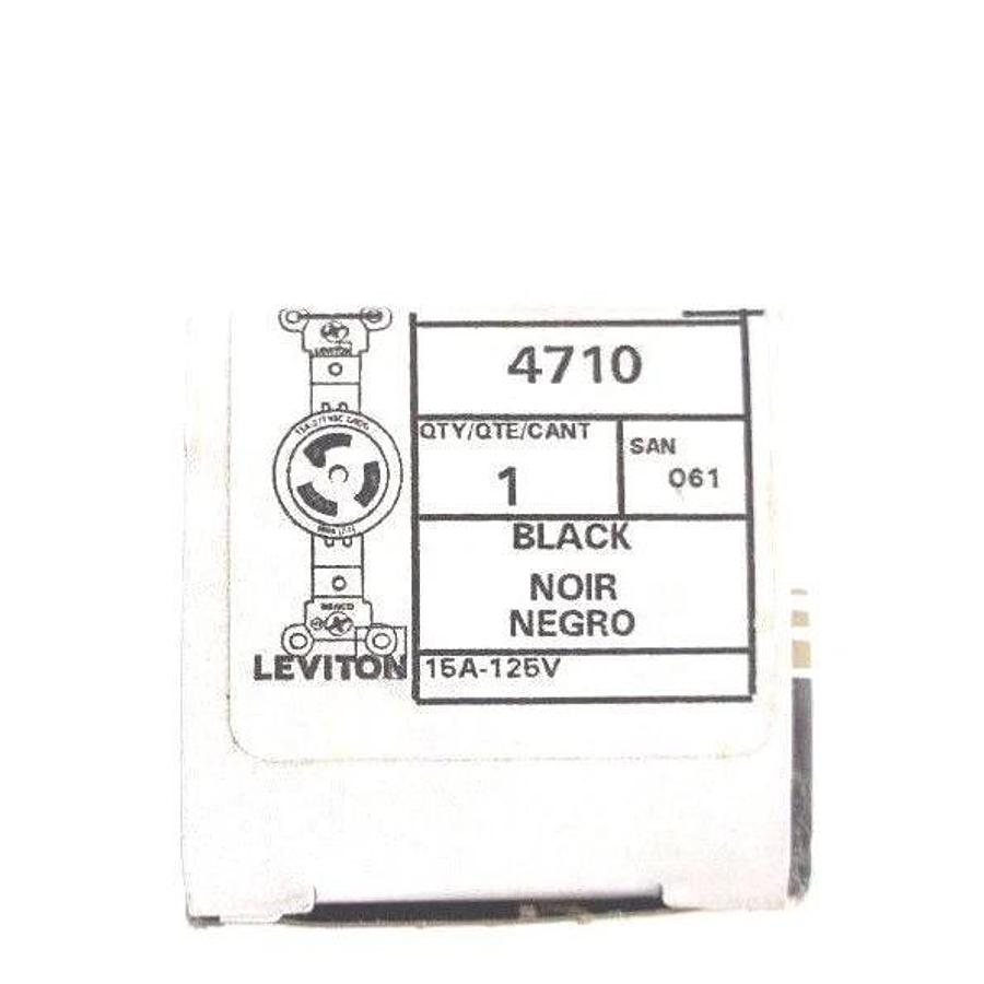 Used LOT OF 5 NEW LEVITON 4710 LOCKING RECEPTACLES 15A, 125V, BLACK