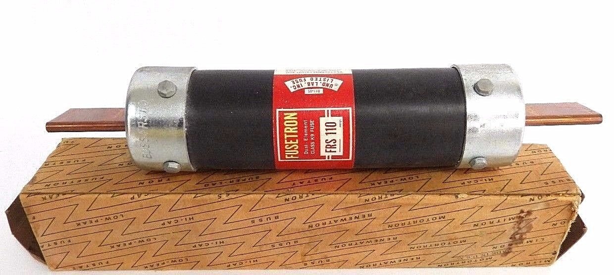 NIB BUSSMANN FUSETRON FRS-110 CLASS K9 DUEL-ELEMENT FUSE FRS110