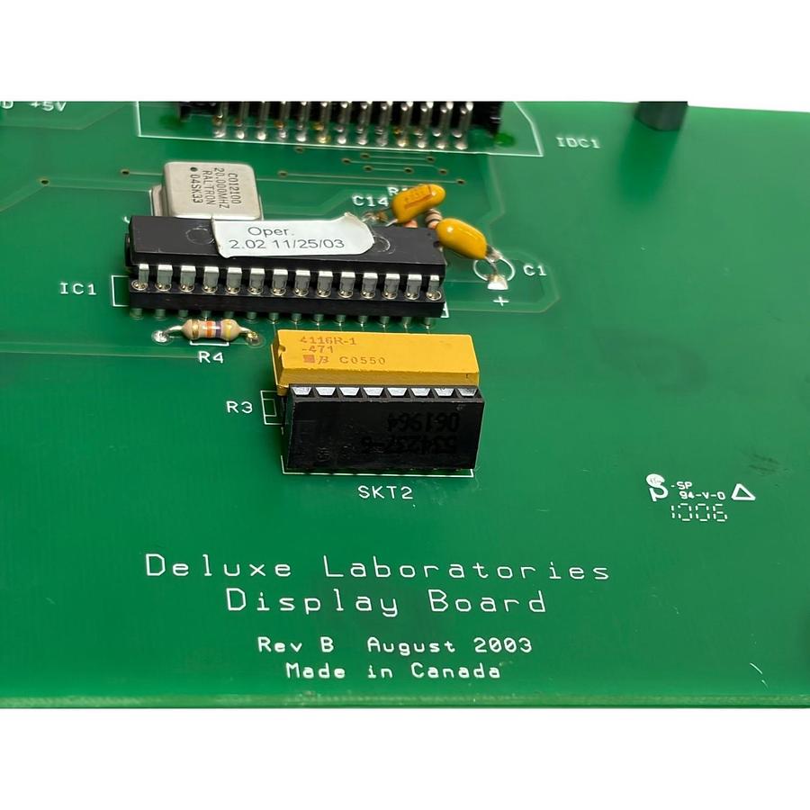 Used Deluxe Laboratories Display Board Rev B August 2003 PCB Circuit Assembly