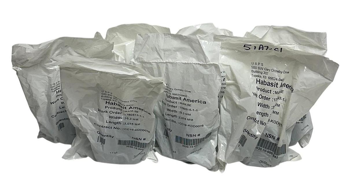 Used 7 HABASIT AMERICA MAM-5E / MAM5E CONVEYOR BELTS W: 35.3mm L: 2,075mm OEM NSFS