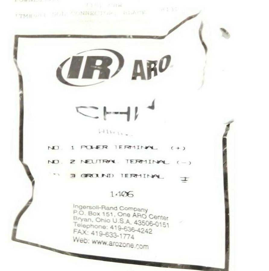 Used NEW ARO INGERSOLL RAND CHW WIRING SOL CONNECTOR BLACK (OPENED BAG)