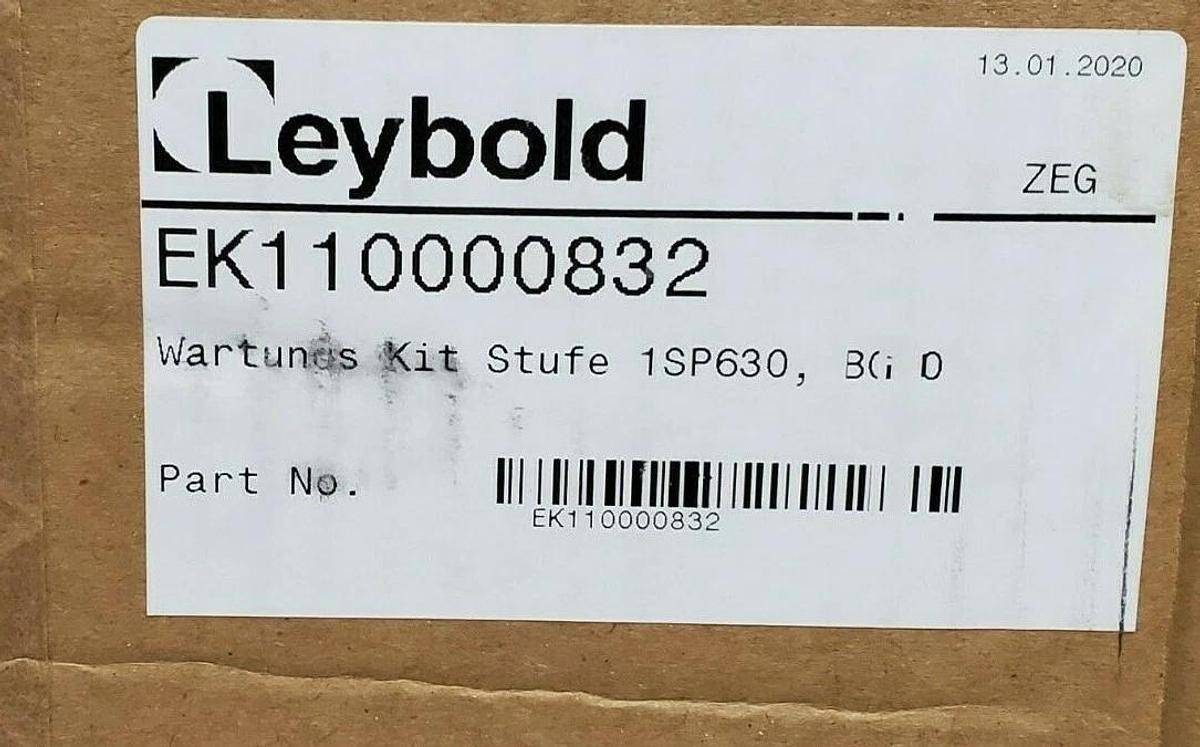 Used NIB OERLIKON LEYBOLD EK110000832 PUMP MAINTENANCE KIT, LEVEL 1, SP 630 1SP630