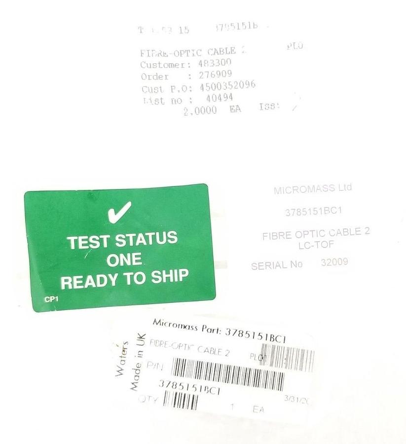 Used WATERS MICROMASS 3785151BC1 FIBER OPTIC CABLE