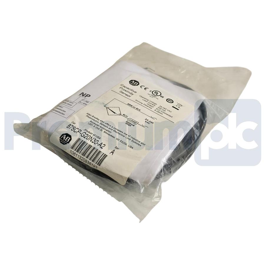 Used Allen-Bradley 875CP-G20N30-A2 /A Capacitive Proximity Sensor N.O., 24-240VAC NEW