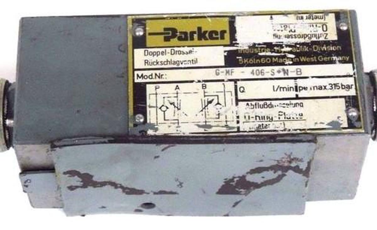 Used PARKER HANNIFIN G-MF-406-S-N-B VALVE GMF406SNB