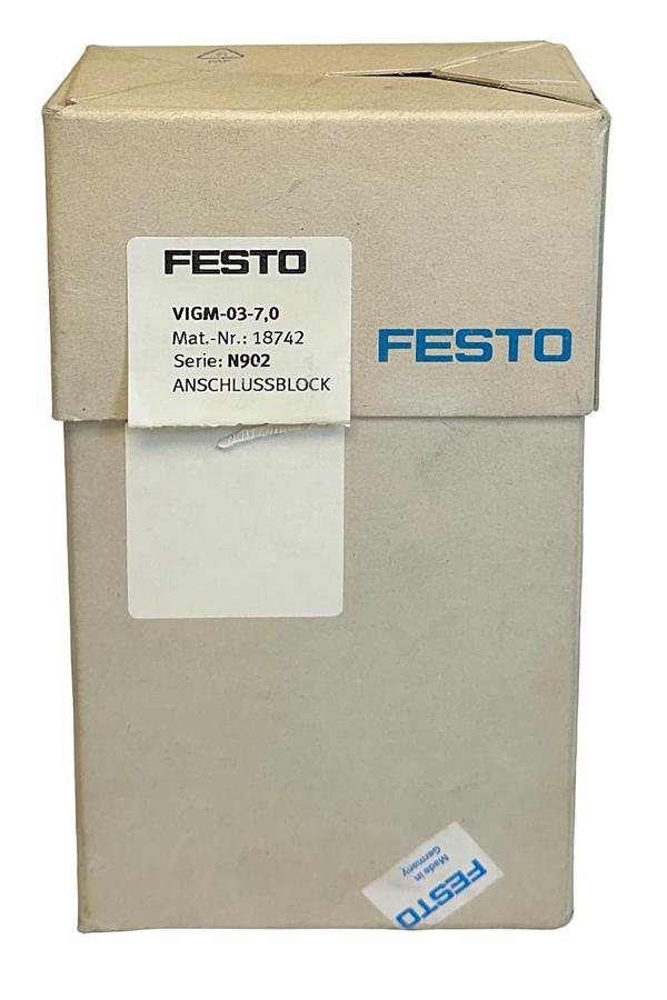 Used FESTO VIGM-03-7,0 / 18742 SINGLE SOLENOID SUB BASE 0.9-10BAR 5561212 NSMP