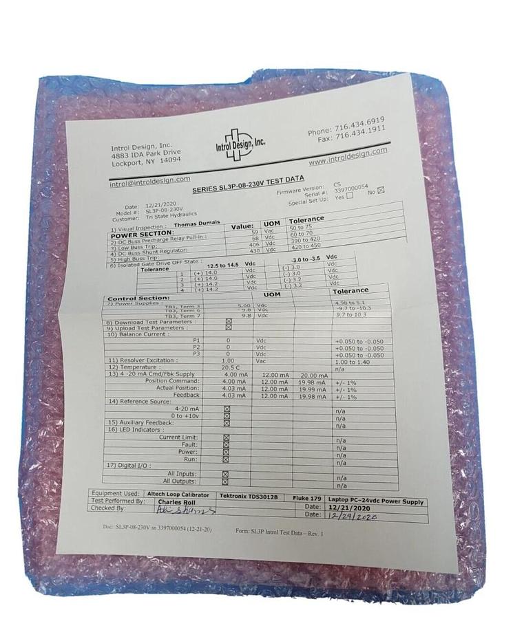 Used NEW INTROL DESIGN SL3P-08-230V SL3 ServoLoc 3 SERVO CONTROLLER SL3P08230V NSMP