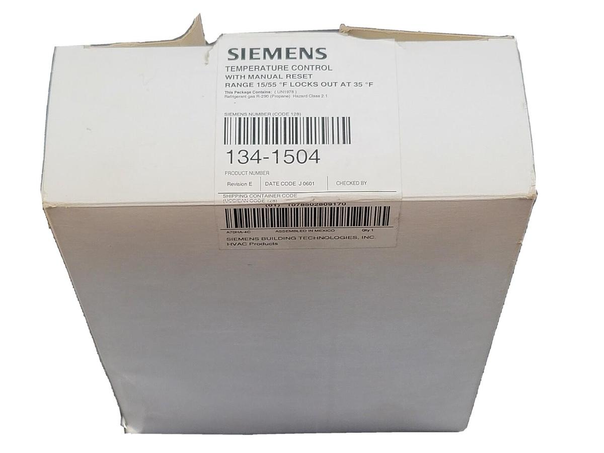 NIB SIEMENS 134-1504 TEMPERATURE CONTROL 1341504 W/ MANUAL RESET