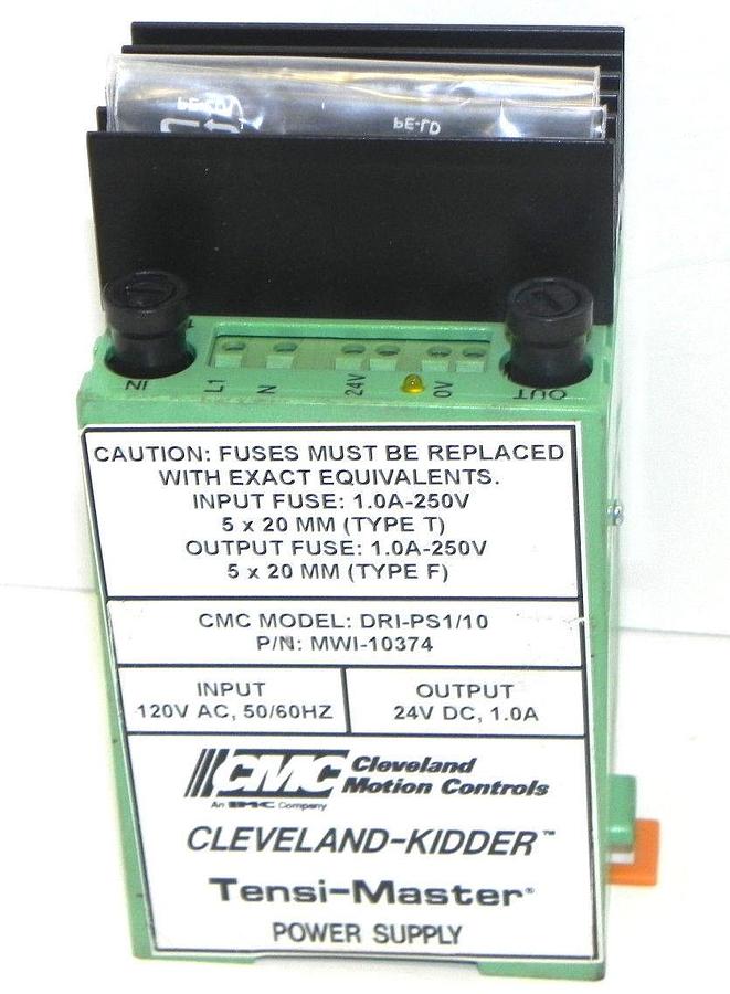Used NIB CLEVELAND-KIDDER MWI-10374 TENSI-MASTER POWER SUPPLY CMC MODEL: DRI-PS1/10