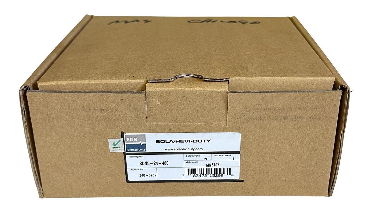 Used NEW SOLA/HEVI-DUTY SDN 5-24-480 / SDN524480 SDN SERIES POWER SUPPLY 5A 24VDC