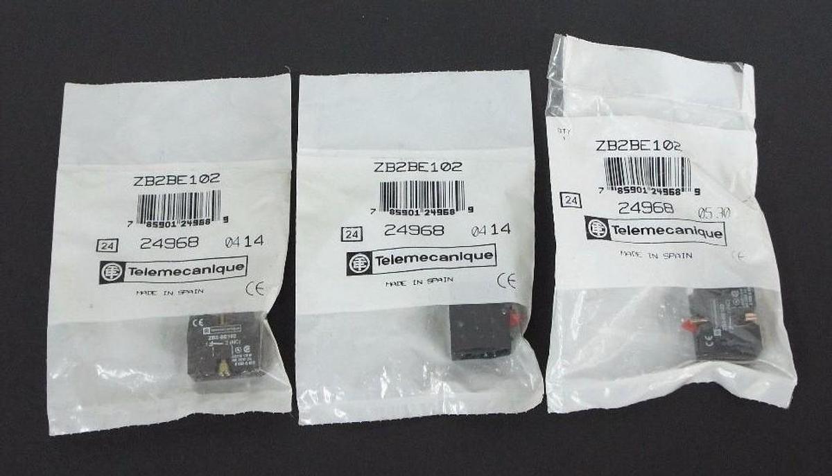 Used LOT OF 3 NEW TELEMECANIQUE ZB2BE102 CONTACT BLOCKS