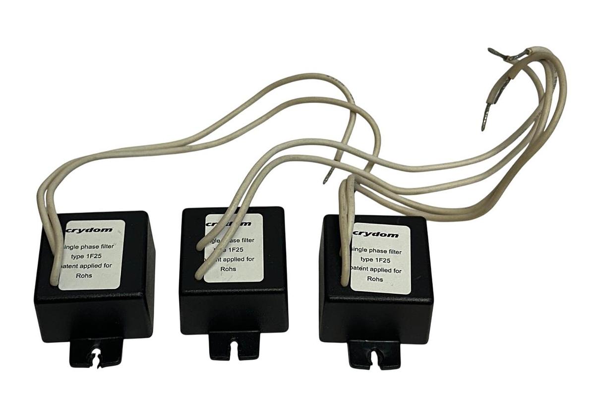 Used 3 CRYDOM 1F25 SINGLE PHASE SUPPRESSION FILTERS 275V USNP