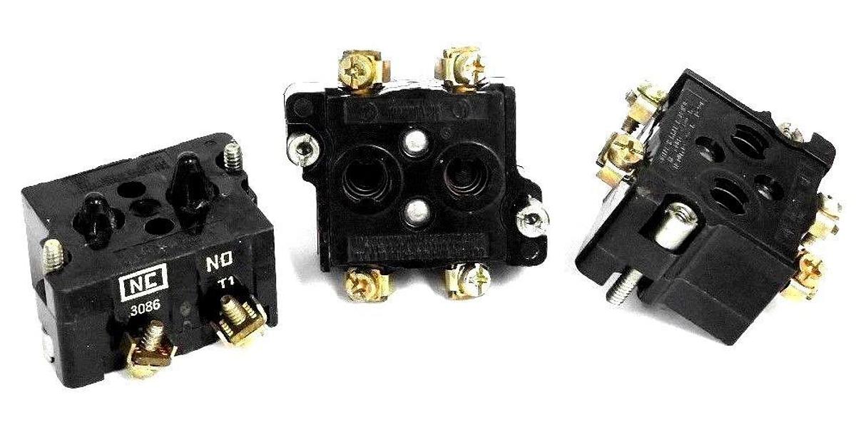 LOT OF 3 CUTLER HAMMER 10250T HEAVY DUTY CONTACT BLOCKS 600V MAX