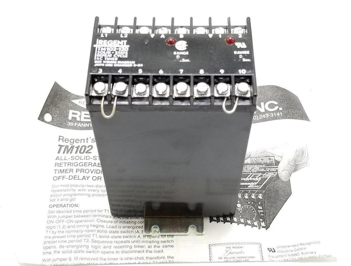 Used NEW REGENT TM102-120 SOLID-STATE REPEAT CYCLE AC TIMER TM102120