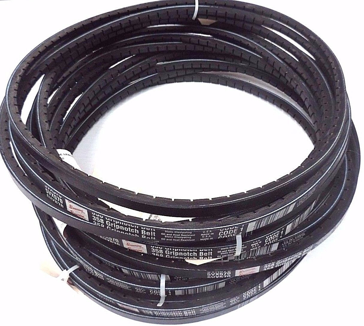 LOT OF 12 NEW BROWNING 5VX570 358 GRIPNOTCH V-BELTS 57" O.C.