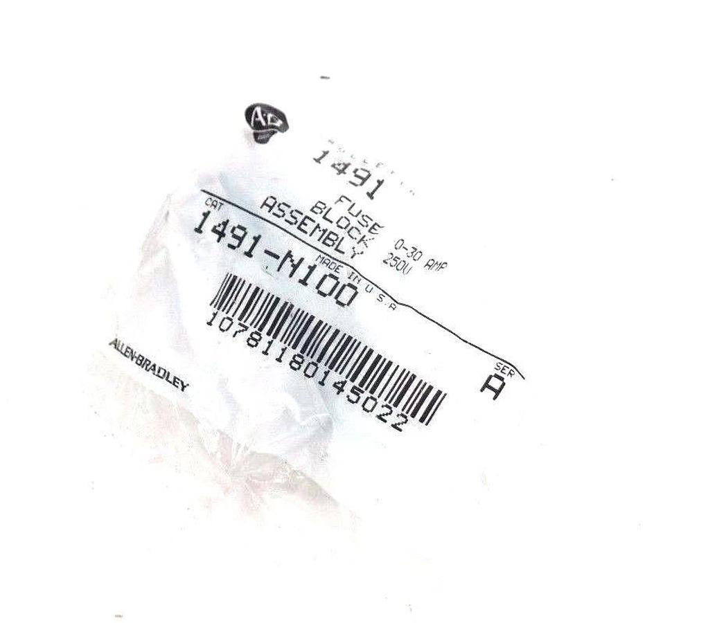 Used LOT OF 4 NEW ALLEN BRADLEY 1491-N100 FUSE BLOCKS SER. A, 0-30AMP, 250V, 1491N100