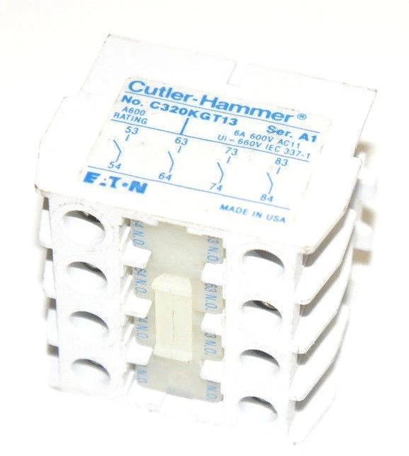 Used EATON CUTLER HAMMER C320KGT13 SER. A1 TOP MOUNT AUXILIARY BLOCK