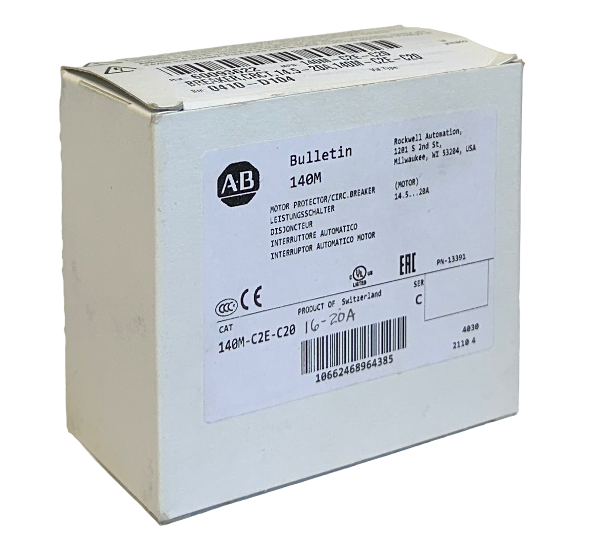 Used ALLEN BRADLEY 140M-C2E-C20 /C MOTOR PROTECTOR / CIRCUIT BREAKER 14.5-20A NSMP