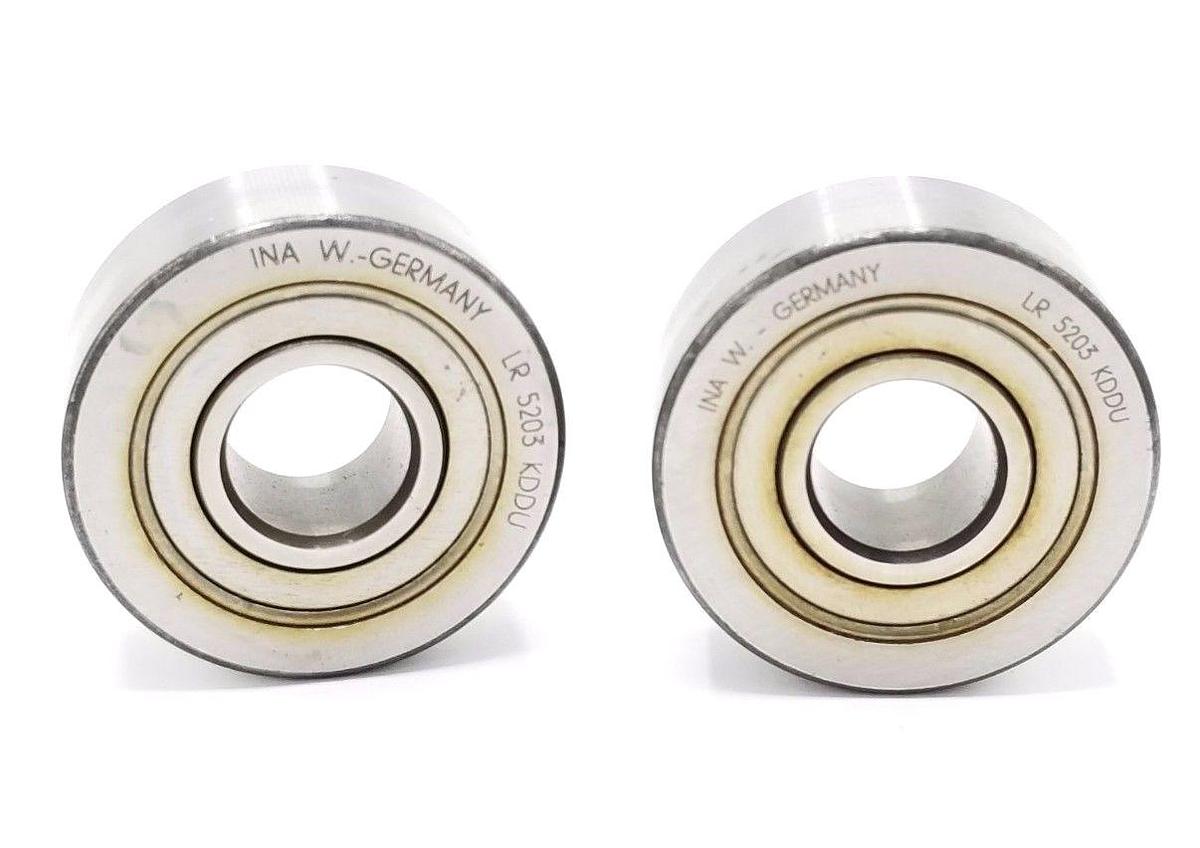 Used LOT OF 2 INA LR 5203 KDDU BALL BEARINGS ANGULAR CONTACT 17X47X17.5MM