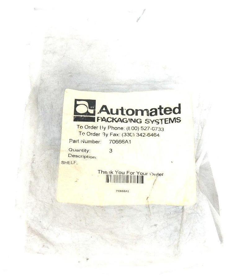 Used LOT OF 3 NEW AUTOMATED PACKAGING SYSTEMS 70666A1 SHELVES