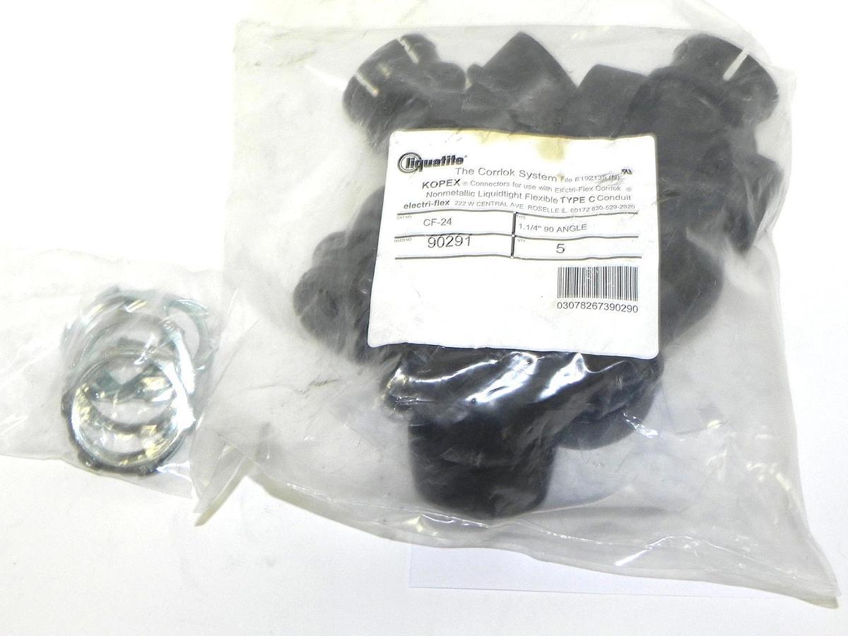 Used NEW LIQUATITE CF-24 KOPEX CONNECTORS ELECTRI-FLEX CORRLOK TYPE: 1.1/4'' 90 ANGLE
