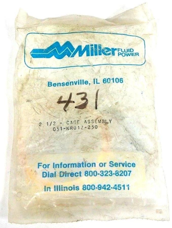 Used MILLER FLUID CAGE ASSEMBLY 051-KR012-250 SEAL CYLINDER 2-1/2" SHAFT NEW