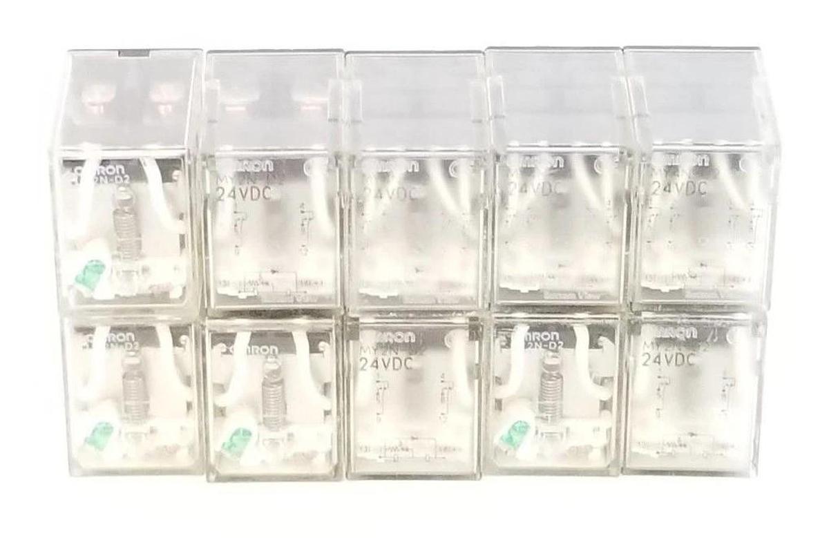 Used LOT OF 10 OMRON LY2N-D2 RELAYS LY2ND2, 24VDC
