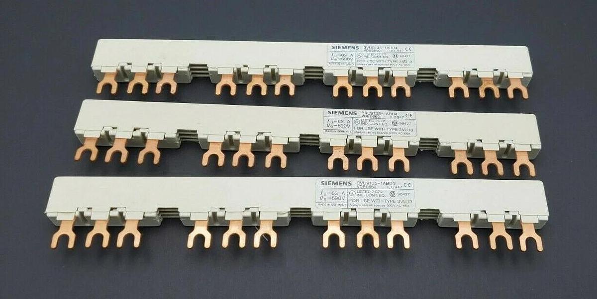 Used LOT OF 3 SIEMENS 3VU9135-1AB04 LINE SIDE FEEDERS 3VU91351AB04