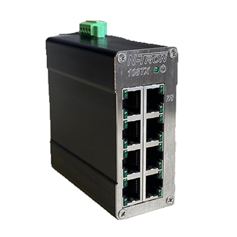 Used NEW RED LION N-TRON 108TX 8-PORT INDUSTRIAL ETHERNET SWITCH 10-30V 250mA