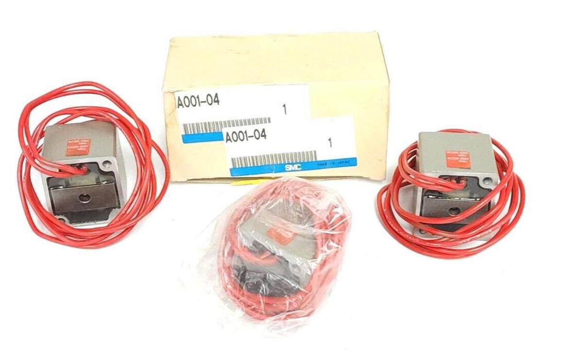 Used LOT OF 3 NEW SMC A001-04 SOLENOID COILS A00104