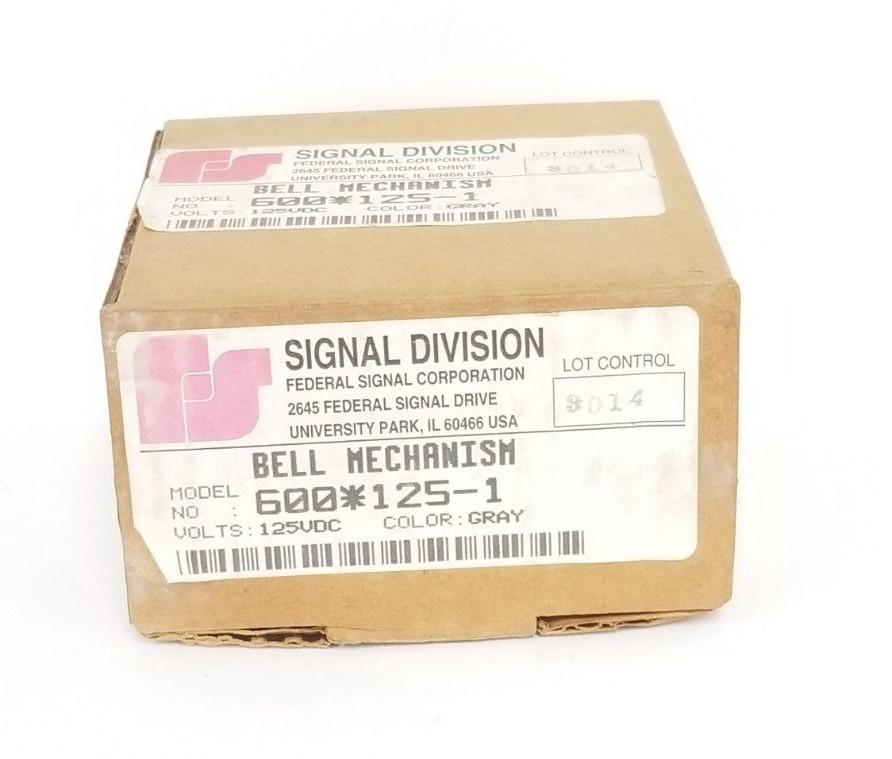 NIB FEDERAL SIGNAL 600-125-1 BELL MECHANISM 600*125-1, 6001251, GRAY, 125VDC