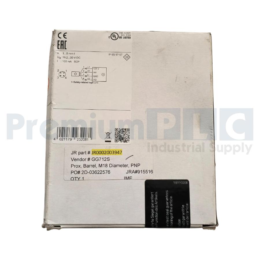 IFM EFECTOR GG712S / GIGA4005-2PS/SIL2/US INDUCTIVE SENSOR GIGA40052PSSIL2US NEW