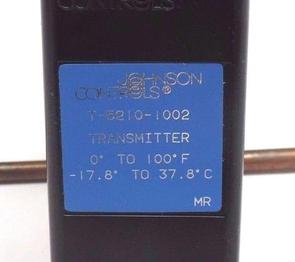 NIB JOHNSON CONTROLS T-5210-1002 TEMPERATURE TRANSMITTER 0-100 DEG F 5-1/2" BULB