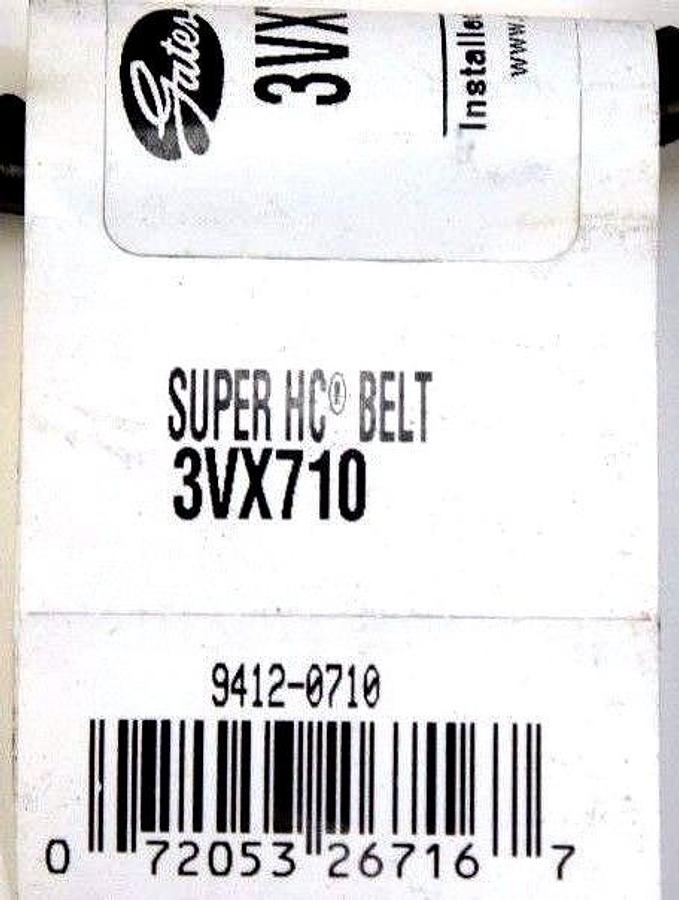 Used LOT OF 5 NEW GATES 3VX710 SUPER HC BELTS 9412-0710