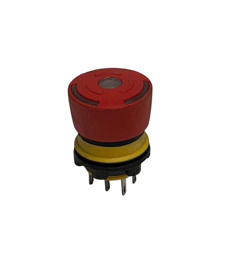 Used EAO 84-5041.2B20 / 8450412B20 STOP BUTTON 5-20VDC RED 6-PRONG SERIES 84 NSNP