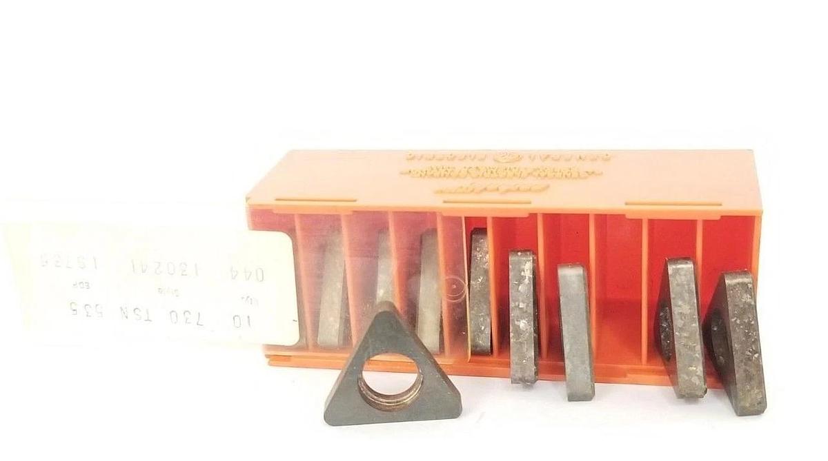 Used BOX OF 10 NEW GE CARBOLOY SYSTEMS 730 TSN 535 CARBIDE INSERTS 044 130241 19735