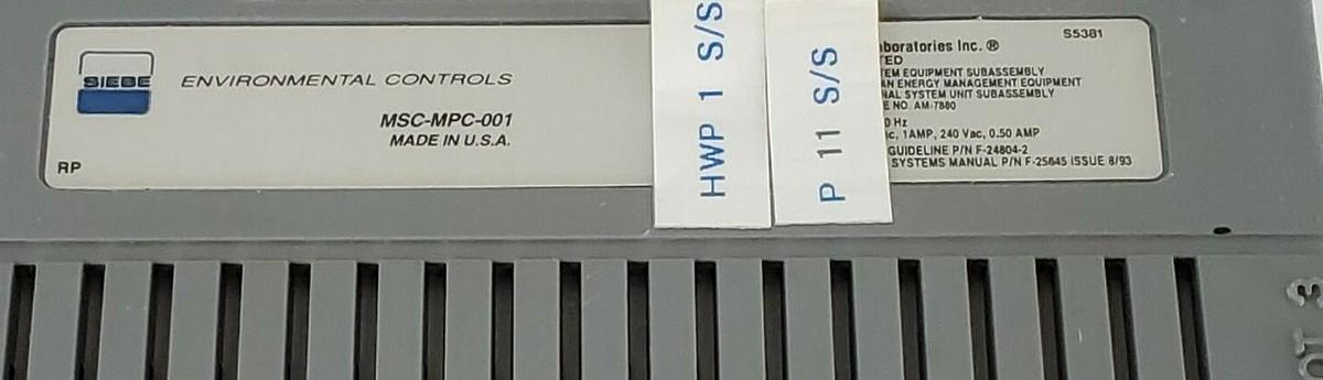 Used INVENSYS ENVIRONMENTAL CONTROLS MSC-MPC-001 MULTIPURPOSE CONTROLLER MSCMPC001